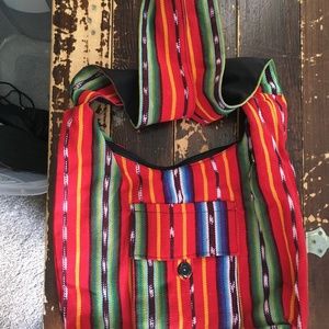 Red Striped Crossbody Bag